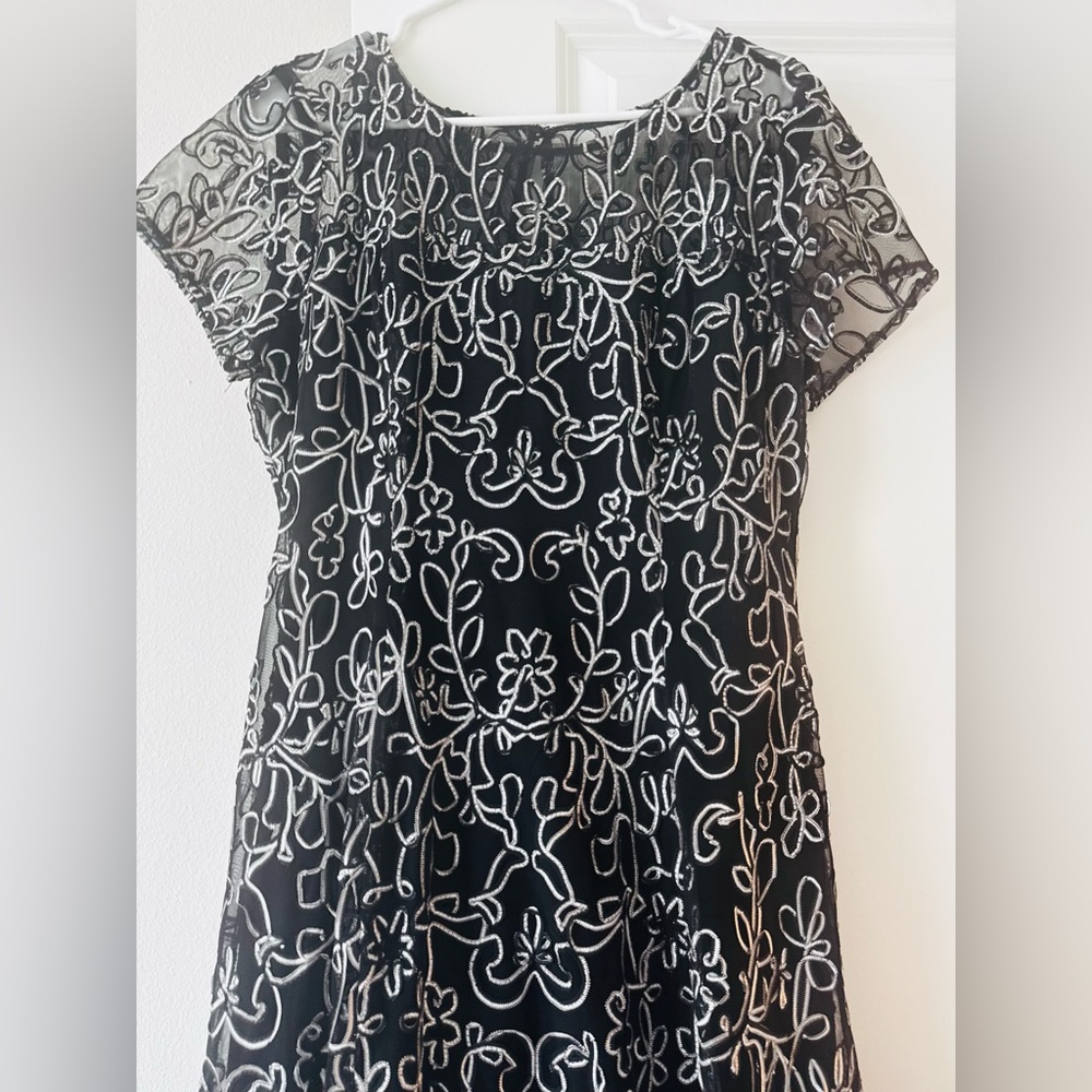 Elegant Black and White Lace Dress - Picture 8 of 10